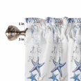 thumbnail image 5 of Half Window Curtain 36 Inches Long, Starfish Window Treatment Curtain Drapes, Blue Ocean Coastal Coral Shell Nautical Boat Small Tier Curtains for Bathroom Over Sink, 27.5"x36", 2 Panels, 5 of 7