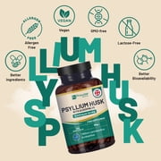 Psyllium Husk 10000mg with Acidophilus 1 Billion CFU, 120 Vegan Capsules | Natural Soluble Fibre Supplement from Plantago Ovata Seeds Made in The UK by Prowise Healthcare