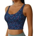 thumbnail image 2 of Lukts Tennis Racket Print Womens Workout Tank Tops,U Back Workout Fitness Top with Built in Shelf Yoga Bra-Large, 2 of 8