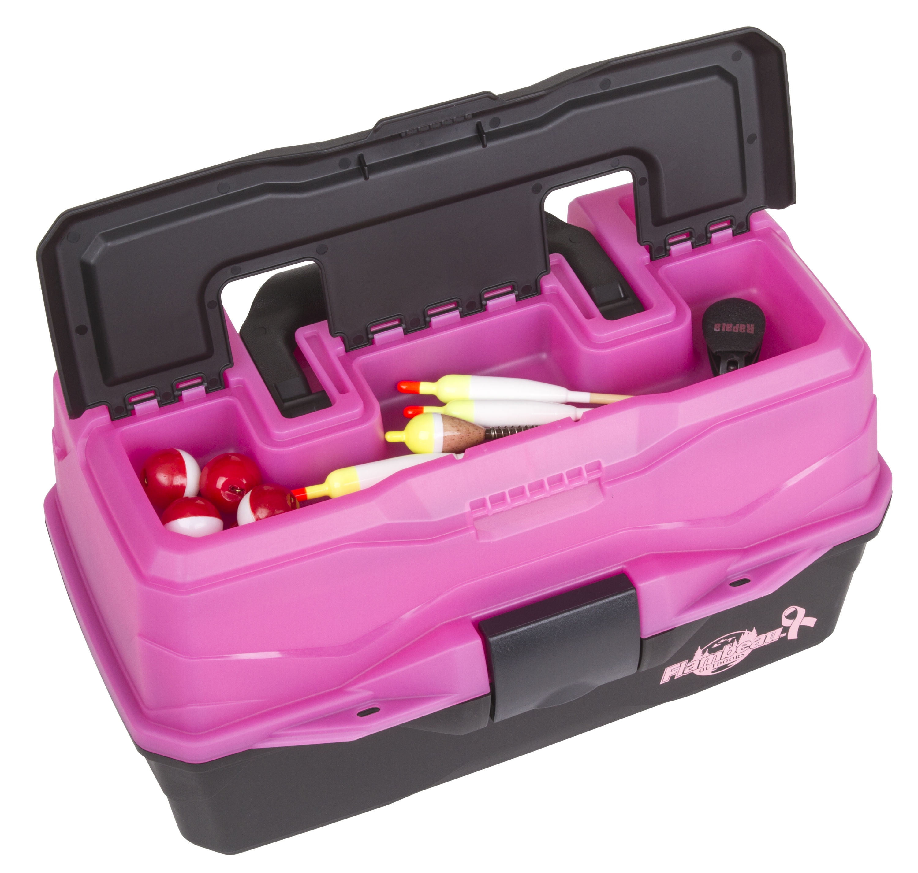 Flambeau Classic 2-Tray Tackle Box, Frost Pink and Black 