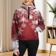 thumbnail image 3 of Uourmeti Christmas Snowflake Kids Comfy Casual Sweatshirt with Pocket Half Zipper Design Oversize Plus Size Long Sleeve for Fall School Size 11-12 Red, 3 of 7