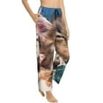 thumbnail image 2 of Disketp Playful Cat Print Women'S Comfy Pajama Pants Casual Drawstring Palazzo Lounge Wide Leg Pants, 2 of 9