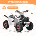 thumbnail image 3 of Costway Kids Ride on ATV 4 Wheeler Quad Toy Car 6V Battery Powered Motorized Toy White, 3 of 9