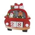 thumbnail image 2 of Popular Christmas Decorations Christmas Car Calendar With Lights Wooden Flip Patchwork Date Decoration, 2 of 6