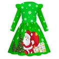 thumbnail image 2 of XEGLSBU Dresses for Girls 5-6 Elegant Child Xmas Girls Dresses Party Dance Kids Christmas Princess Dress Dresses for Girls A-Green Size 6-7 Years, 2 of 3