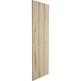 thumbnail image 4 of Ekena Millwork 16 1/2"W x 28"H Rustic Three Board Joined Board-n-Batten Hand Hewn Faux Wood Shutters w/No Batten (Per Pair), Primed Tan, 4 of 11