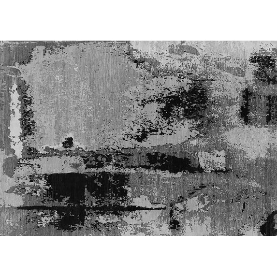 Ahgly Company Indoor Rectangle Oriental Gray Industrial Area Rugs, 8' x 10'