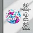 thumbnail image 3 of Round Fridge Magnets, 1Pcs 3in Cute Refrigerator Magnets Decorative for Whiteboard, Classroom, Locker, Kitchen, Birthday GiftsColorful Butterflies Flying in The Sky with Cartoon Style, 3 of 6
