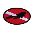 thumbnail image 2 of 4x de Bandera de Buceo Bordados Sunnimix Parche de bandera de buceo rojo blanco negro, 2 of 6