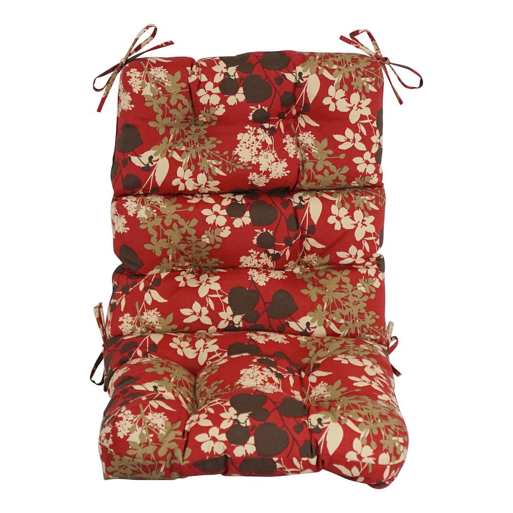 Blazing Needles 20-inch by 42-inch Spun Polyester Patterned Outdoor Tufted Chair Cushion