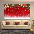 thumbnail image 4 of Fondo de fotografía navideña, fondo de fotografía navideña con copos de nieve de tela de invierno, fondo de fotografía navideño rojo con adornos navideños, 4 of 5