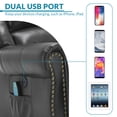 thumbnail image 6 of OUINCH Manual 360 Degree Swivel Glider Rocker Recliner Chair with Massage and Heat, USB Ports and 2 Side Pockets, Faux Leather, Grey, 6 of 7
