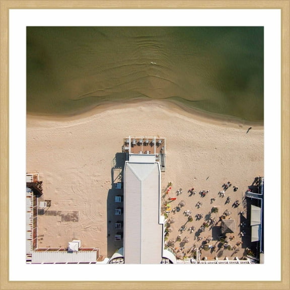 Marmont Hill "Beach Pavilion" By Karolis Janulis Framed Painting Art Print, 12.0" x 1.5"