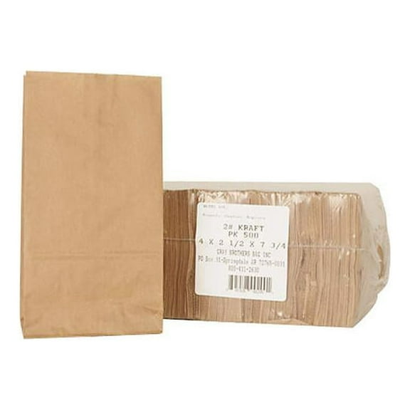 Duro Bag #2 Kraft Paper Bags (500ct.)Pack of 2