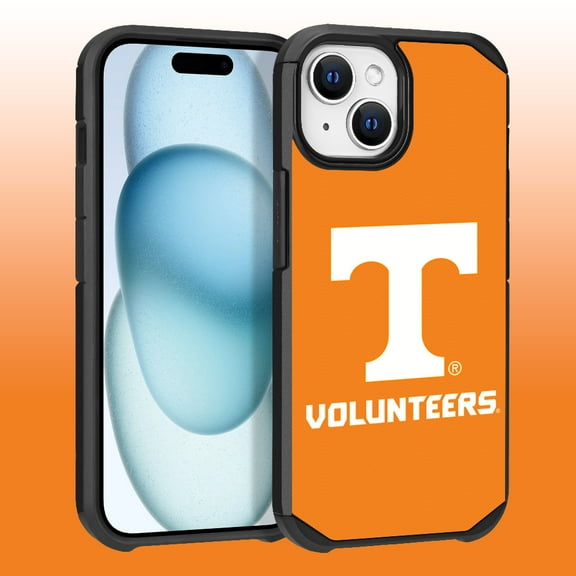 Apple iPhone 15 (6.1) / iPhone 14 (6.1) / iPhone 13 (6.1) - Licensed NCAA University of Tennessee, Knoxville Volunteers Logo on Yellow Textured Dual Layer Case