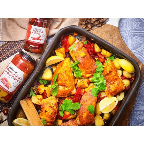 Cooks & Co Roasted Red & Yellow Peppers 460g, British Import (Pack of 3)