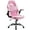 Pink, variant on MCQ Computer Gaming Chair, Ergonomic Racing Chair with Flip-up Armrest, PU Leather, Black Red