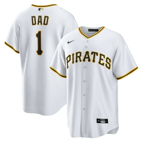 Men's-Nike White Pittsburgh Pirates #1 Dad Home Replica Jersey