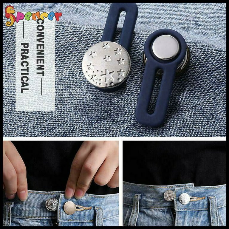 6 Pcs Pants Extender Button Waistband Extender Buttons For Men And Women, Jeans  Waist Extender Metal Buttons No Sew