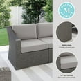 thumbnail image 4 of Martha Stewart Indoor-Outdoor Modular Patio Loveseat in Gray Rattan Wicker with Gray All-Weather Cushions, 4 of 12