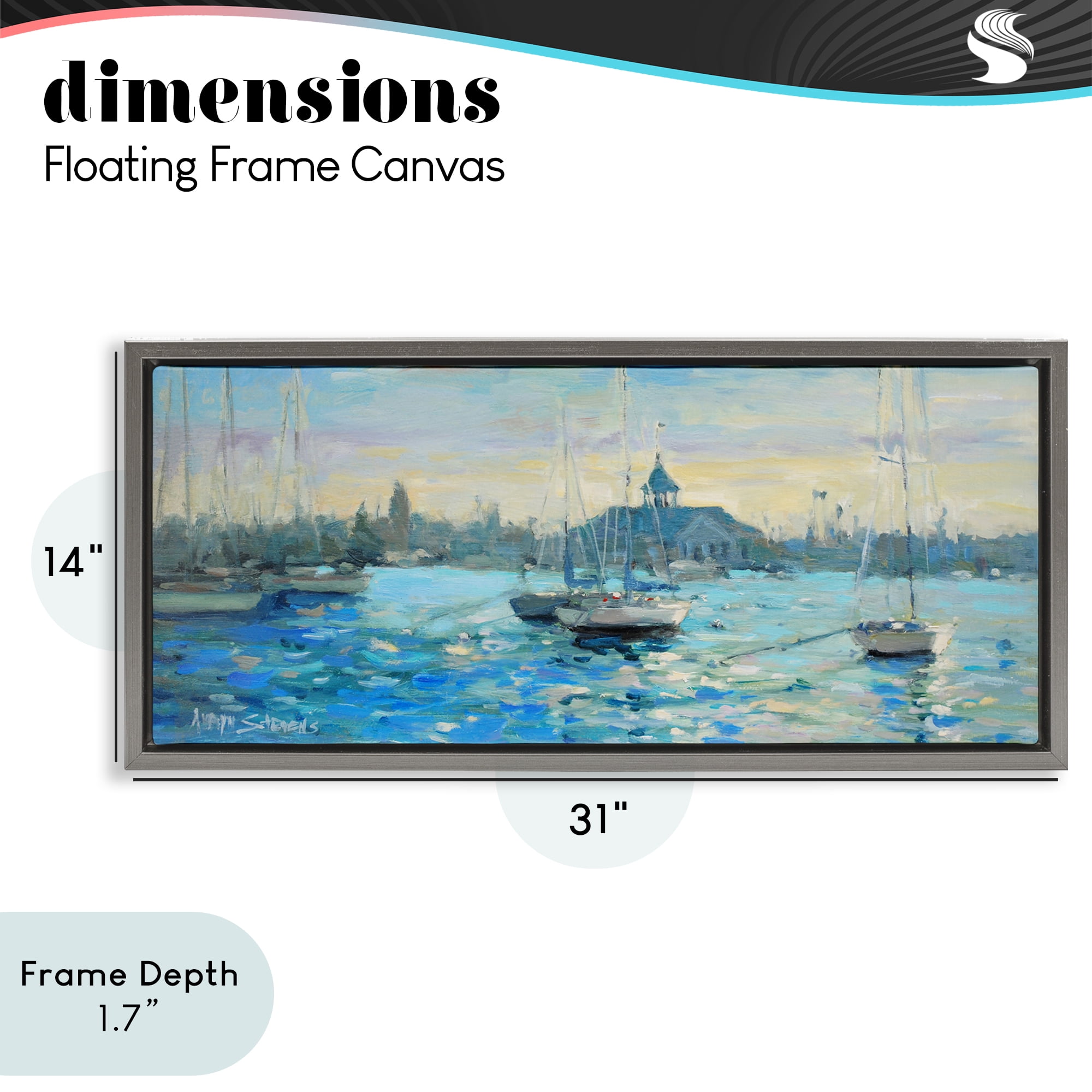 Stupell Industries Sunday On The Water Gray Framed Floater Canvas Wall Art, design by Allayn Stevens