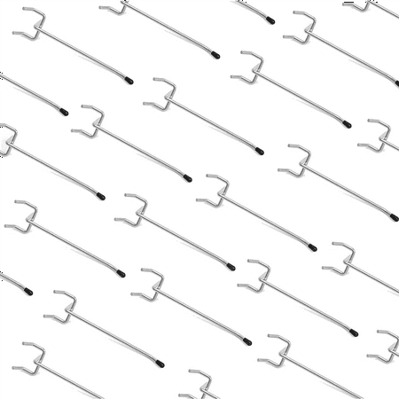 

50 Pcs Pegboard Hooks for Garage Organization Wall Storage Tool Organizer Fits 1/4Inch 1/8Inch Pegboard with Cap 4Inch