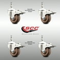 thumbnail image 2 of 3.5 Inch 316SS High Temp Glass Filled Nylon 12mm Stem Caster Set Lock Brake, 2 of 2
