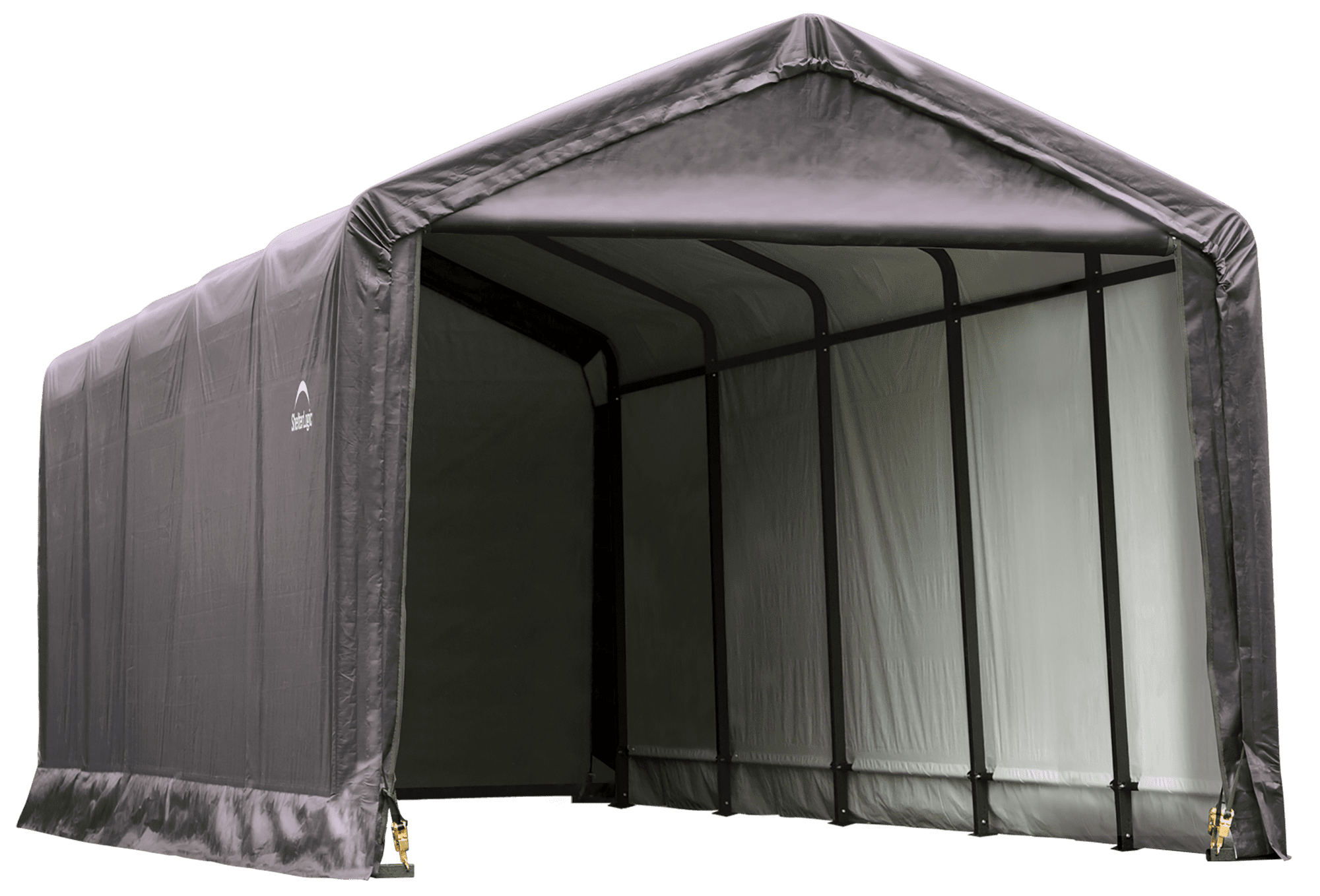 ShelterLogic 12' x 25' x 11' Peak Style Garage/Shelter, Gray Walmart