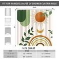 thumbnail image 3 of Mid Century Abstract Boho Aesthetic Shower Curtain Set, Green Nature Leaf Sun Modern Minimalist Home Bathroom Curtain Decor with 12 Hooks 84 Inch Wide * 72 Inch High, 3 of 6
