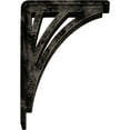 thumbnail image 4 of Ekena Millwork 2"W x 5 1/2"D x 8"H Nevio Wrought Iron Bracket, (Triple center brace), Antiqued Pale Gold, 4 of 7
