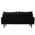 thumbnail image 3 of Hybition Velvet Sofa Modern Couch with Wooden Legs for Living Room - Black, 3 of 10