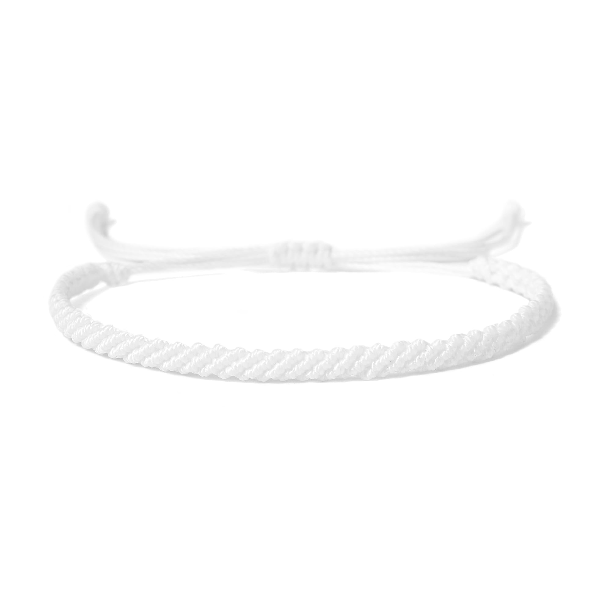 Starain White Surf Braided Bracelet for Women Men Adjustable Boho Surfer Bracelet Beach Waxed Thread Waterproof Anklet