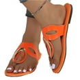 thumbnail image 3 of Domuza Flat Sandals for Women Dressy 2026 Summer Slip On Sandals Beach Sandals Non Slip Comfortable Flip Flops with Arch Support Saffron 6.5（EU-37）, 3 of 4