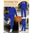 thumbnail image 3 of GZWYHT Sets for Women Lounge Sets for Women Womens Tracksuit Set Two Piece Outfits Sets Jogger Sweatpants Tracksuit Warm Sweatsuit Two Piece Sets for Women Sweat Sets for Women 2 Piece Blue S, 3 of 7