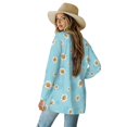 thumbnail image 3 of SCRAWLGOD Daisy Long Cardigans for Women Lightweight Cardigan Sweater Jacket for Women Long Sleeve Women's Cardigan Sweaters with Pockets Loose Ladies Cardigan Sweatshirts Size M, 3 of 7