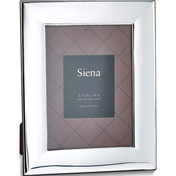 Fashion Bilaminate Sterling Silver Wide Plain 5X7 Frame Made In Italy gm7099