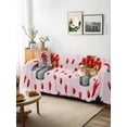 thumbnail image 3 of Red Tulip Flowers Couch Cover, Spring Farmhouse Floral Botanical Pink Sofa Cover Blanket for 2 Seat Cushion, Sectional Sofa Slipcover Furniture Protector for Living Room Bedroom 71''x102'', 3 of 9