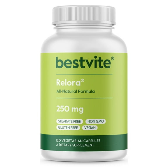 BESTVITE Relora 250mg (120 Vegetarian Capsules) No Fillers - No Stearates - No Flow Agents