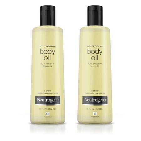 (2 pack) Neutrogena Moisturizing Body Oil, Light Sesame Formula, 16 fl. (Best Body Oils For Skin)