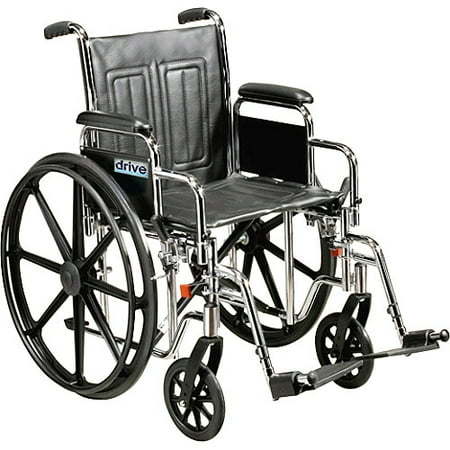 Sentra 20" Desk Arm Wheelchair Swingaway With Foot Rest Black 1/CS