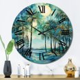 thumbnail image 3 of Designart "Minimalims Palm Trees Green V" Floral Oversized Wall Clock, 3 of 5