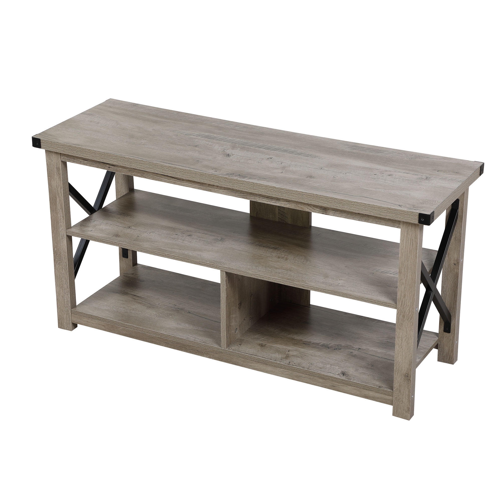 Kepooman Durable Wood TV Stand with Plastic Feet, Large Media Storage Cabinet Perfects for Entertainment Center Living Room, Gray Kepooman Durable Wood TV Stand with Plastic Feet, Large Media Storage Cabinet Perfects for Entertainment Center Living Room, Gray