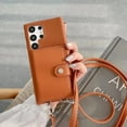 thumbnail image 3 of Compatible with Galaxy S24 Ultra Wallet Case, Wallet Cover with Credit Card Holder Slot Shoulder Crossbody Strap, Long Lanyard Leather Case (Brown,Samsung Galaxy S24 Ultra), 3 of 7