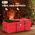 thumbnail image 4 of Christmas Tree Storage Bag, Fits up to 9 ft. Artificial Trees, Heavy Duty ,Waterproof &Tear Proof 600D Oxford (Red), 4 of 7