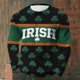 thumbnail image 4 of Ceisia Men's St. Patrick's Day IRISH & Clover Print Waffle Knit Long Sleeve Crew Neck Casual Top Black XL Gifts, 4 of 6
