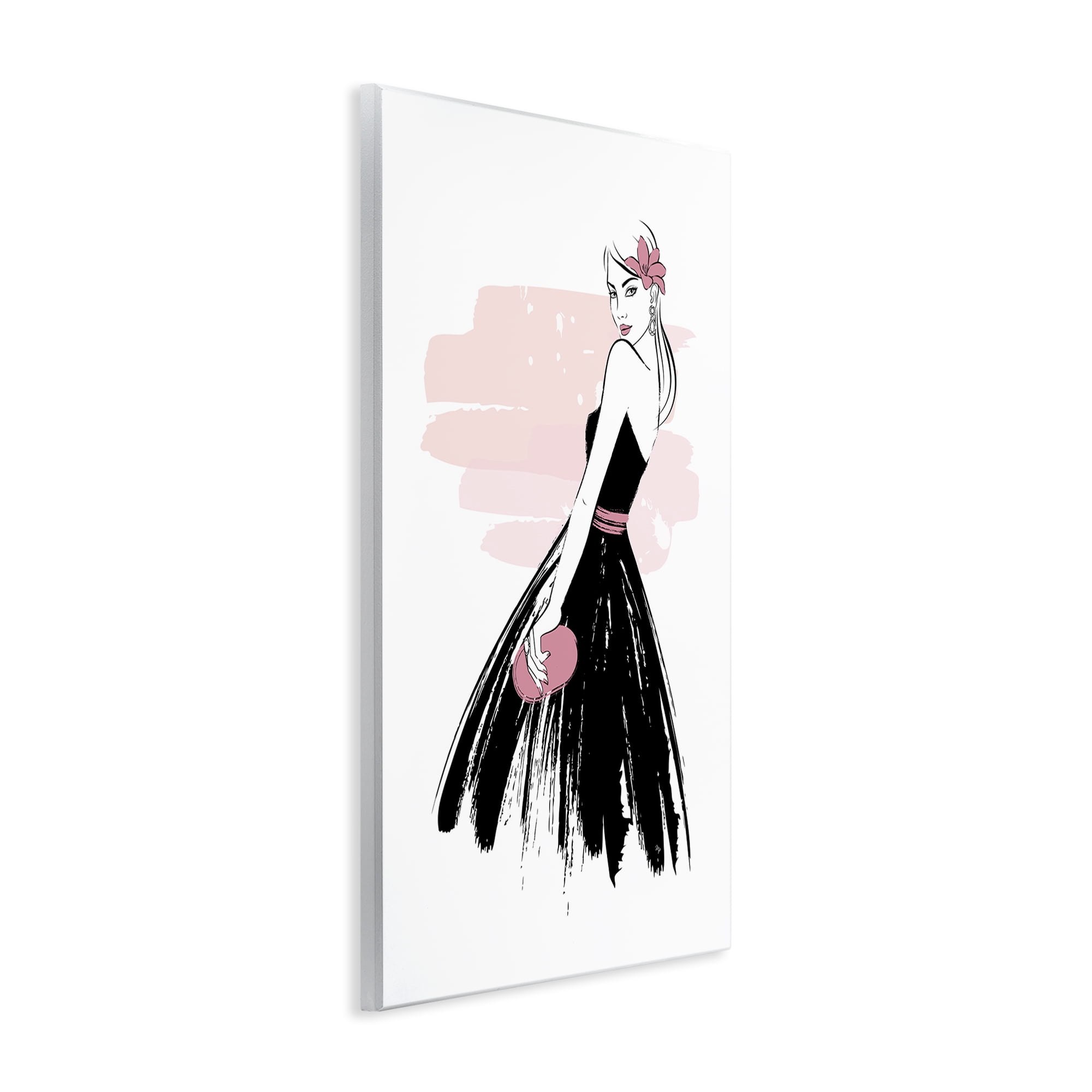 Stupell Industries Senorita in Black Dress Novelty Painting Unframed Art Print Wall Art, 13 x 19