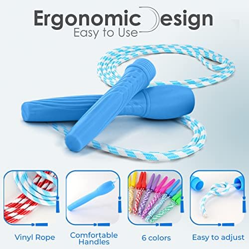 Ram Pro All Purpose Jump Rope Stripe Ropes With Plastic Handles for any Skill Level