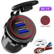 thumbnail image 2 of 2 tomas USB de 12 V, cargador de coche QC 3.0 dual con interruptor, corriente impermeable de 36 W, 2 of 5