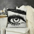 thumbnail image 2 of YINGXI  Throw Pillow Cover Black Eyelash Beautiful Woman Eye White Brow Eyebrow Decorative Pillow Cushion Cover Pillowcase Square Pillow Case 12x12in, 2 of 5
