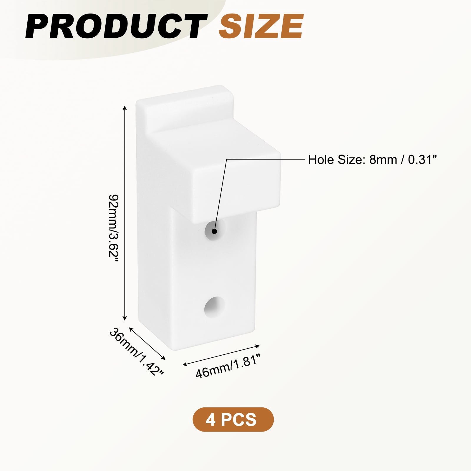 Uxcell 4 Pcs Plastic Shelf Support Peg, Right Angle Bracket, 3.62"x 1.42"x 1.81" L Shape Shelf Bracket with Screws for Wooden Frame Shelves Furniture